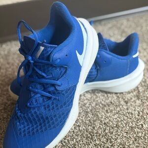 Nike Blue and White Sneakers with Breathable Mesh Design